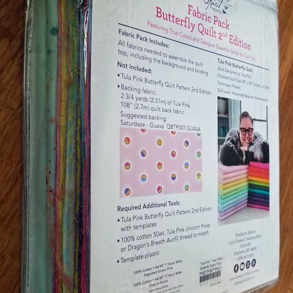 BUTTERFLY 2.0 Quilt by Tula Pink -Pattern and Fabric Pack Bundle Limited Edition - Picture 5 of 6